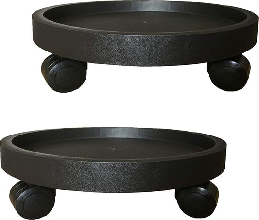 2 Pack of 14 Inch Heavy Duty Plant Caddy with Wheels,Rolling Plant Stand Pot Trolley,Wheeled Planter Saucer Tray,Potted Flower Mover Dolly with Casters Round Coaster for Indoor Outdoor