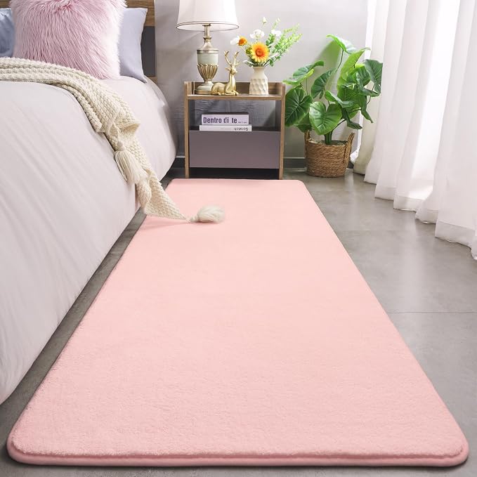 Amearea Modern Soft Hallway Runner Rug, 2x8 Feet Long Runners for Hallways | Washable Runner Rugs, Non Slip Memory Foam Rug Pink Runner Rugs Carpet for Entrance Kitchen Kids Room Decor