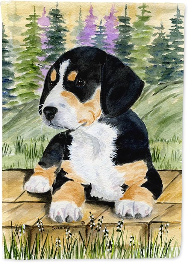 Caroline's Treasures SS8132GF Entlebucher Mountain Dog Garden Flag Mailbox Flag Decorative Yard Flag Banner Outside Patio Artwork Yard Flower Beds, Garden Size, Multicolor