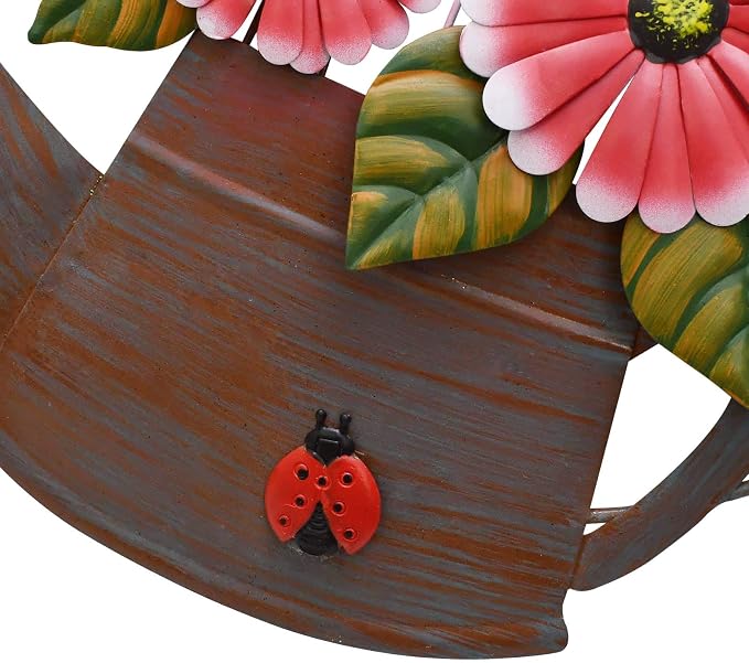 Metal Flower Welcome Sign Garden Decor Decorative Wall Hanging Plaque Sign Flower Decor Garden Hanging Welcome Sign Home Porch Door Decoration (Daisy flower)