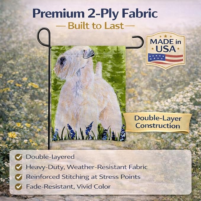Caroline's Treasures SS1033GF Wheaten Terrier Soft Coated Garden Flag Mailbox Flag Decorative Yard Flag Banner Outside Patio Artwork Yard Flower Beds, Garden Size, Multicolor