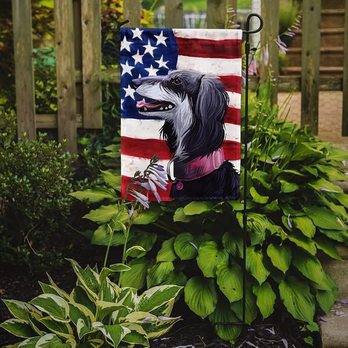 Caroline's Treasures CK6686GF Saluki Dog American Flag Garden Flag Mailbox Flag Decorative Yard Flag Banner Outside Patio Artwork Yard Flower Beds, Garden Size, Multicolor