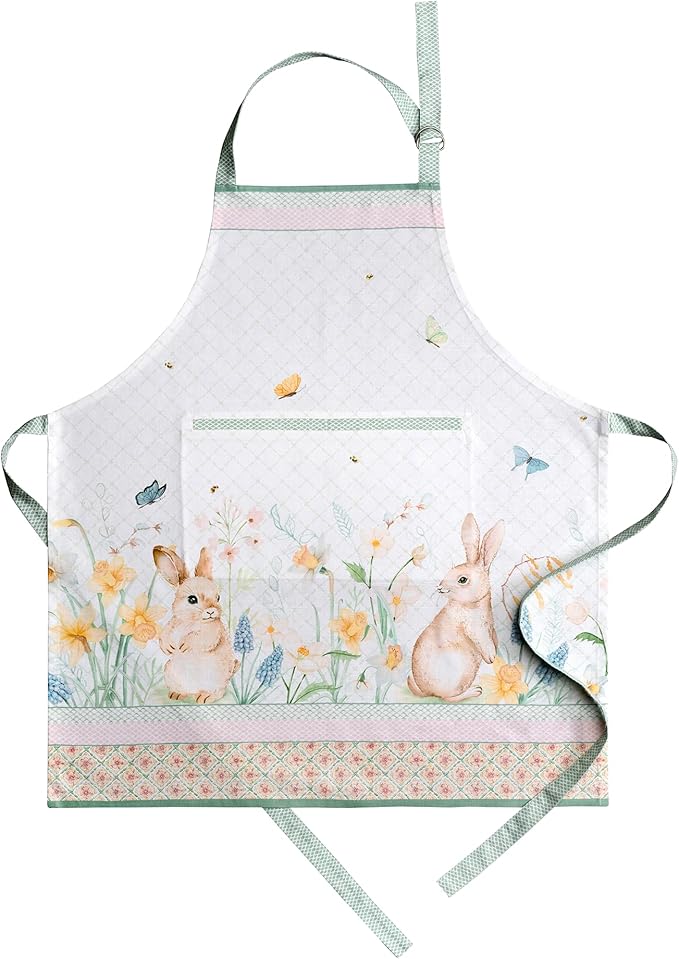 Maison d' Hermine Aprons for women with Pocket 100% Cotton (27.50"x31.50") | Adjustable Neck Strap & long ties Apron Men Chef Wedding Cooking Gardening Server Maid