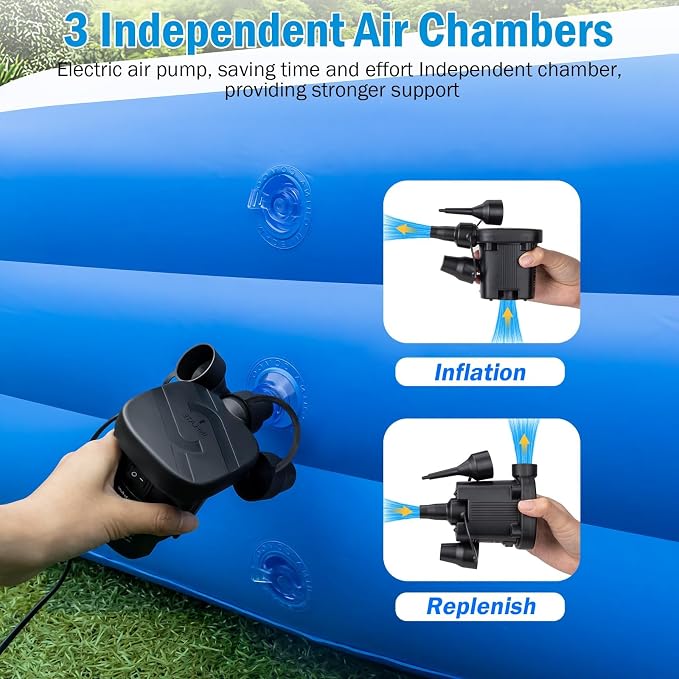 Extra Large Inflatable Swimming Pool for Adults - 180'' x 76'' x 22'' Extra Large Blow-Up Pool Oversized Thickened Family with Pump, 15FT Extra Long Inflatable Pools for Backyard, Easy Set Big Pool