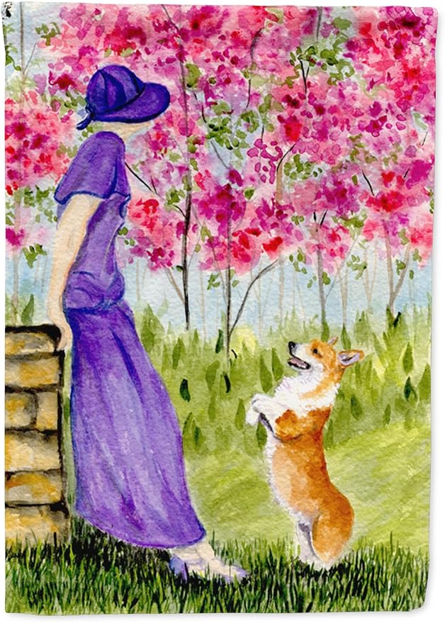 Caroline's Treasures SS8616GF Corgi Garden Flag Mailbox Flag Decorative Yard Flag Banner Outside Patio Artwork Yard Flower Beds, Garden Size, Multicolor