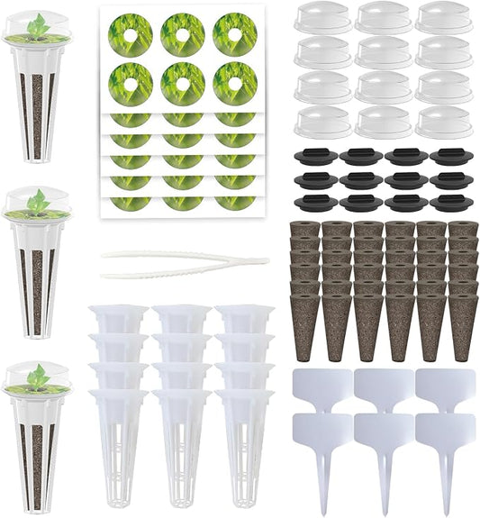 115Pcs Hydroponic Pods Supplies for Aerogarden Pods | Grow Anything Kit, 36 Grow Sponges 12 Grow Baskets 12 Grow Domes 36 Pod Labels 12 Spacers 6 Plant Labels