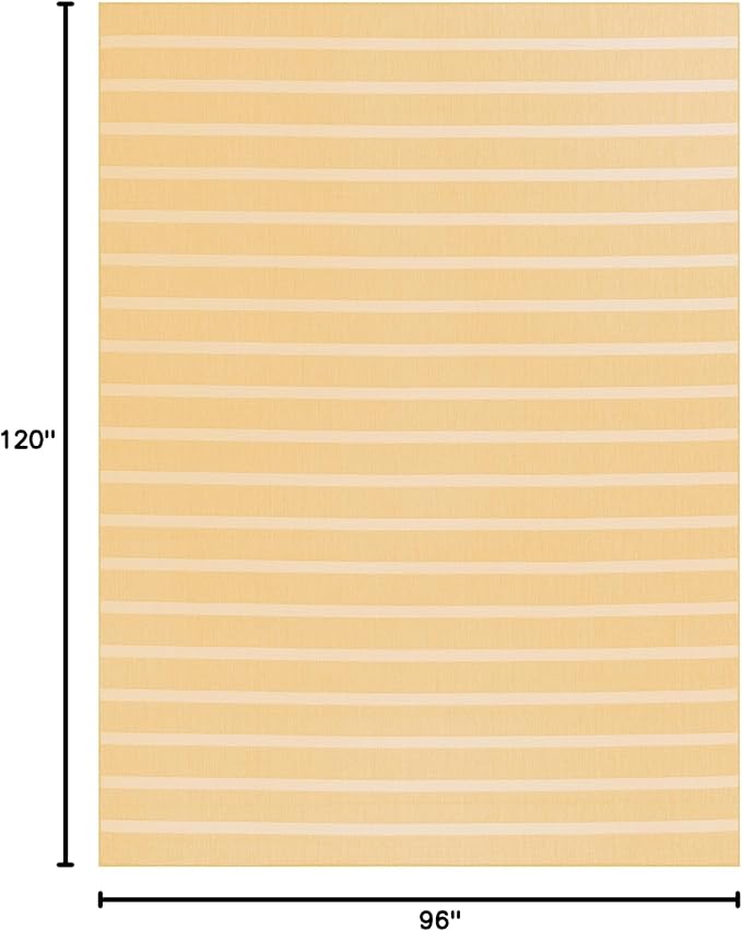 Nourison Home Positano Indoor/Outdoor Yellow Ivory 8' x 10' Area Rug, Easy Cleaning, Non Shedding, Bed Room, Living Room, Dining Room, Backyard, Deck, Patio (8x10)