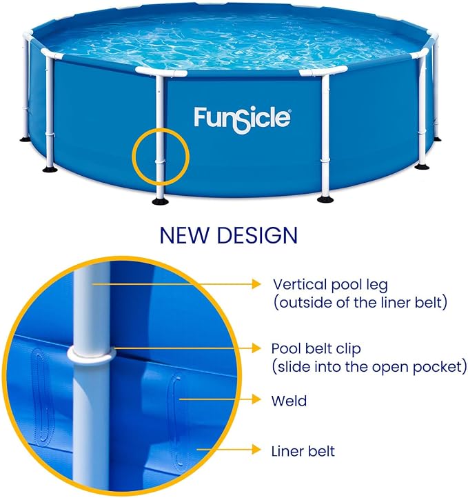 Funsicle 10' x 30" Activity Above Ground Metal Frame Pool, Repair Patch, Blue, Age 6 & up