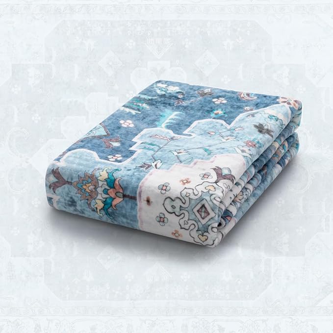 SERISSA 2'6"x8' Washable Non Slip Boho Runner Rug for Hallway | Ultra Soft Vintage Oriental Carpet Low-Pile Distressed Blue Floor Carpet for Kitchen Bedroom Bathroom Laundry Room