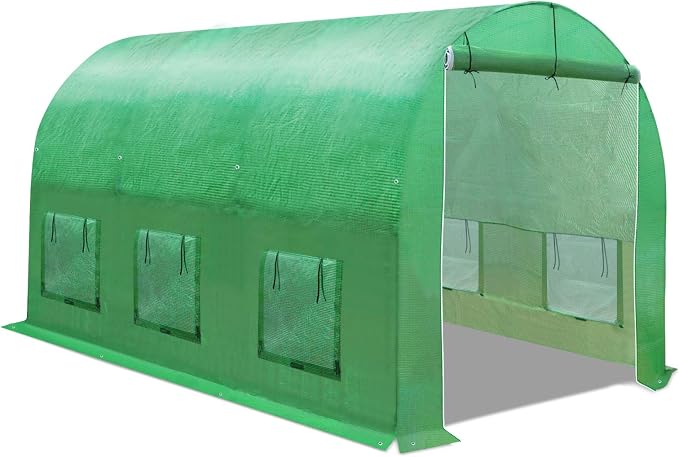 Greenhouse Replacement Covering for Outdoor Larger Hot Garden House , Support Arch Frame Climbing Plants/Flowers/Vegetables (12'X7'X7', Cover)