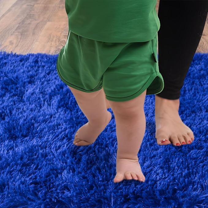 9x12 Large Fluffy Area Rugs for Living Room, Royal Blue | Upgrade Non-slip, Washable, Flame Resistant, High Pile Big 9 x 12 Shag Rug Plush Carpet for Bedroom Kids Room Dorm Home Decor