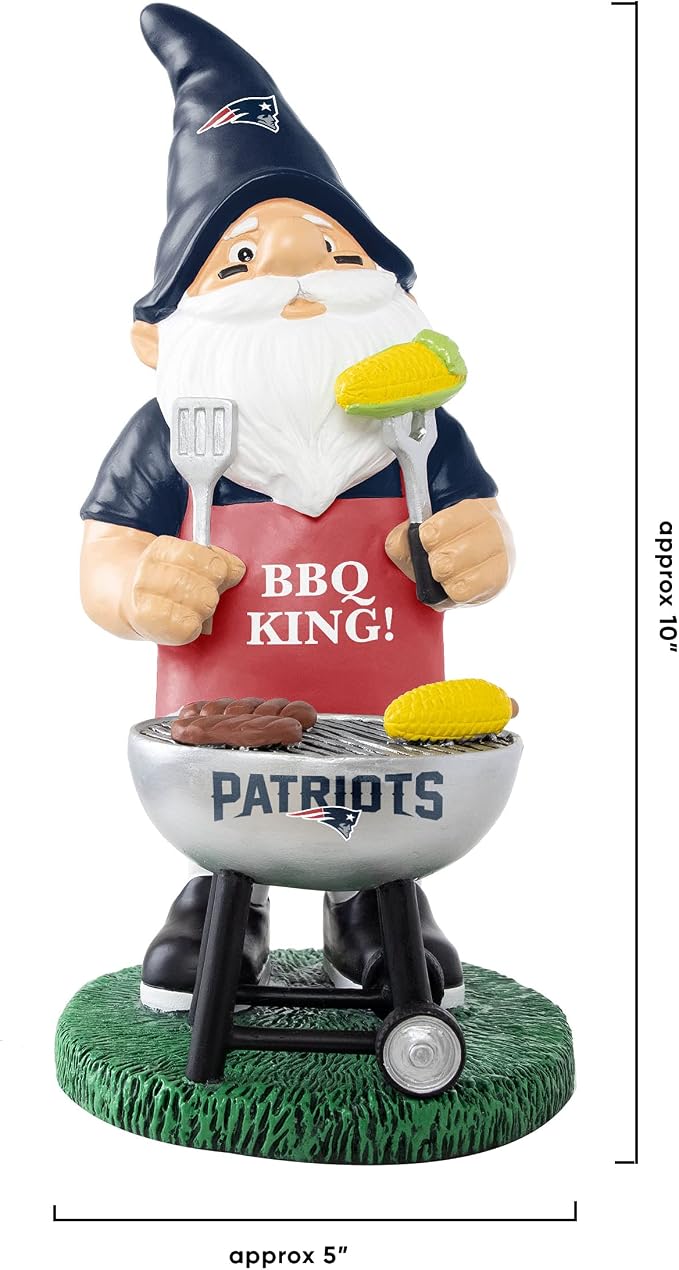 FOCO NFL Unisex-Adult NFL Team Logo Grill Garden Statue Outdoor Gnome 10"