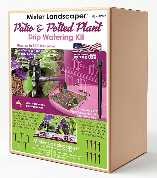 Mister Landscaper Patio & Potted Plant Drip Watering Kit