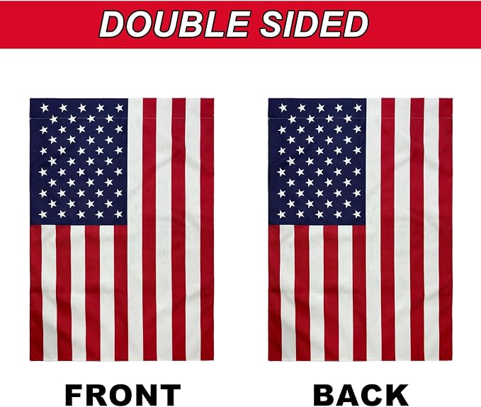TOPFLAGS American Flag Garden Flags 28x40 House Flag Double Side for Outside USA Flags for Outdoor Garden