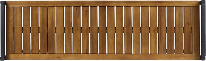 Christopher Knight Home Noel Outdoor Industrial Acacia Wood and Iron Bench, Teak Finish/Black Metal
