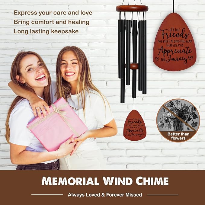 Fall Friend Gifts for Women Men, Friendship Gifts for Best Friend Women Birthday, Long Distance Wind Chime for Bestie, Garden Wind Chime Decoration