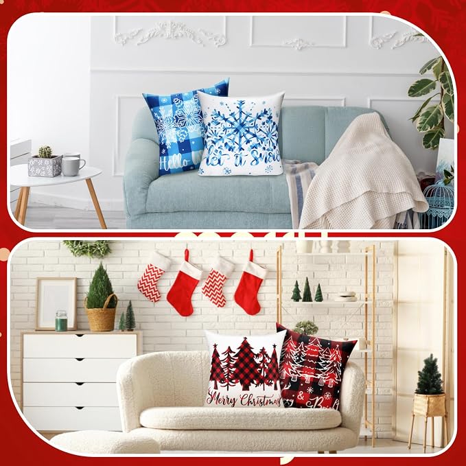 Mindsoft 20 Pcs Holiday Pillow Covers 18 x 18 Easter Pillow Cover Spring Summer 250th Anniversary Pillowcase Decorative Seasonal Cushion Case for Farmhouse Home Sofa(Color Stripes)