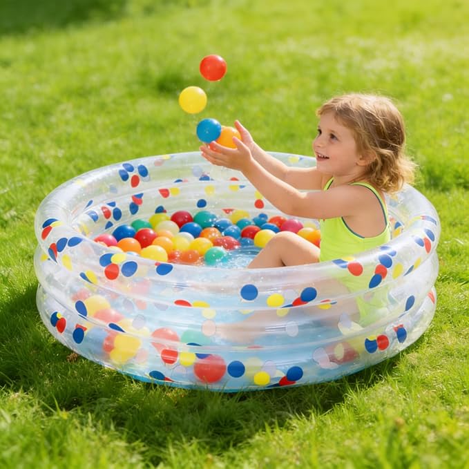 Kids Inflatable Swimming Pool, 39" Splash Pool for Children Ages 3+, Outdoor Water Play Pool with Drain Plug for Summer Fun