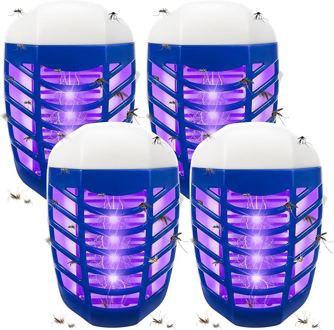2026 Upgraded Bug Zapper Indoor Plug in, Whisper-Quiet Mosquito Zapper for House, Electric Fly Killer Trap with UV Light, Fruit Fly Gnat Killer Lights for Kitchen Bedroom, 4 Pack