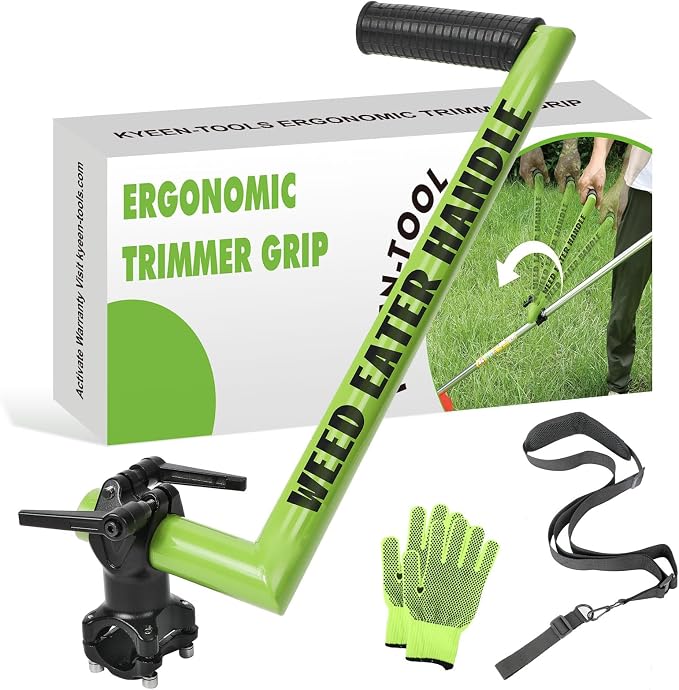 Upgraded Ergonomic Weed Eater Handle Extension, String Trimmer Handle with Shoulder Harness, Weeder Handle Grip for Lawn Care and Landscaping