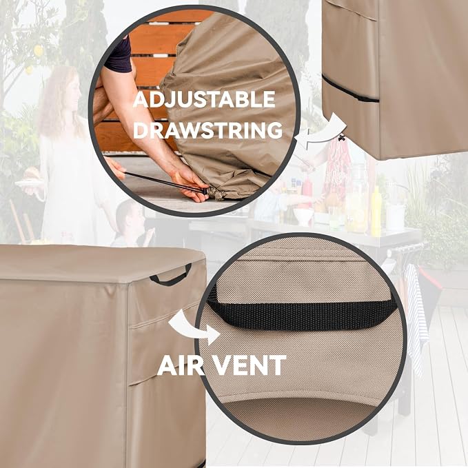 Outdoor Pizza Oven Table Cover, Size 32 x 32 x 36 inch, Khaki | for Heavy Duty Waterproof Cover for Ooni Large Table