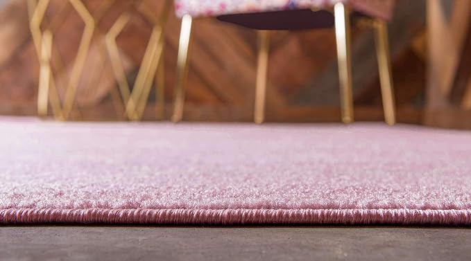 Unique Loom Trellis Frieze Collection Area Rug - Geometric (8' Round, Light Pink/ Ivory)