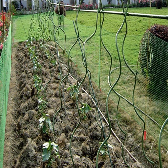 10 Pack Green 59 inch Height Dia 6mm Twisted Tomato Stakes Plant Supports Spiral Tomato Cages,Climbing Plant Stake Tower Plant Supports Twist Tomato Stakes
