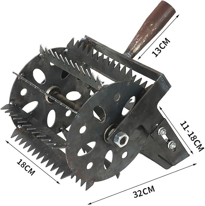 Generic Weeds Roller Manual Weeder Tool Hand Weeding Tool Rolling Lawn Aerator Weeds Remover for Agriculture Farm Yard Lawn Work