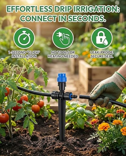 Drip Irrigation System，1/4" Blank Distribution Tubing Watering Hose, DIY Micro Sprinkler Automatic Plant Waterer for Garden, Greenhouse, Raised Bed, Patio & Outdoor Plants （118FT