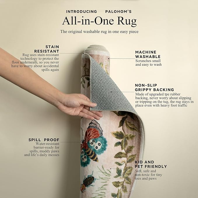 2x3 Washable Small Rugs for Entryway: Door Mat Indoor Entrance Throw Rug Non-Slip Low Pile Soft Kitchen Rug for Front Door Indoor Entrance Bedside Entry Kids Room