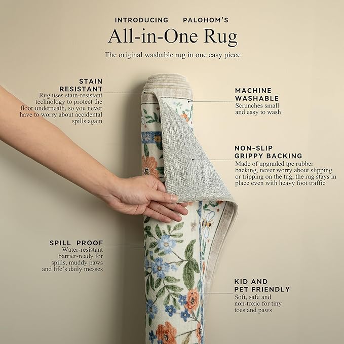 Washable Kitchen Rug Runners for Hallways: 2'x6' Entryway Rug with Non Slip Backing Low Pile Soft Indoor Floor Carpet Runner for Hallways Kitchen Laundry Room Bedroom