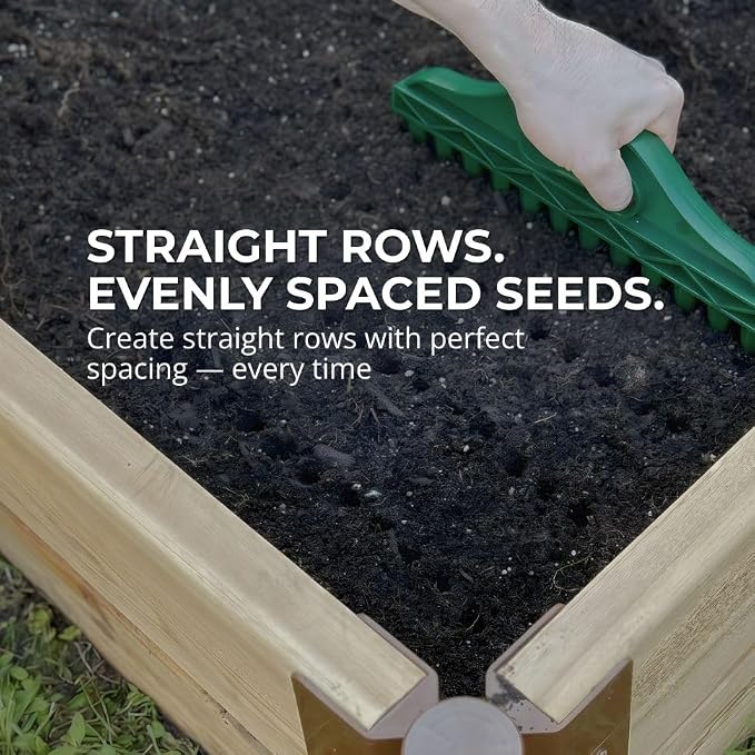 The Row Seeder – Handheld Garden Tool for Precise Seed & Seedling Spacing in Rows & Seed Trays – for Vegetables, Flowers & Herbs. Durable & Ergonomic
