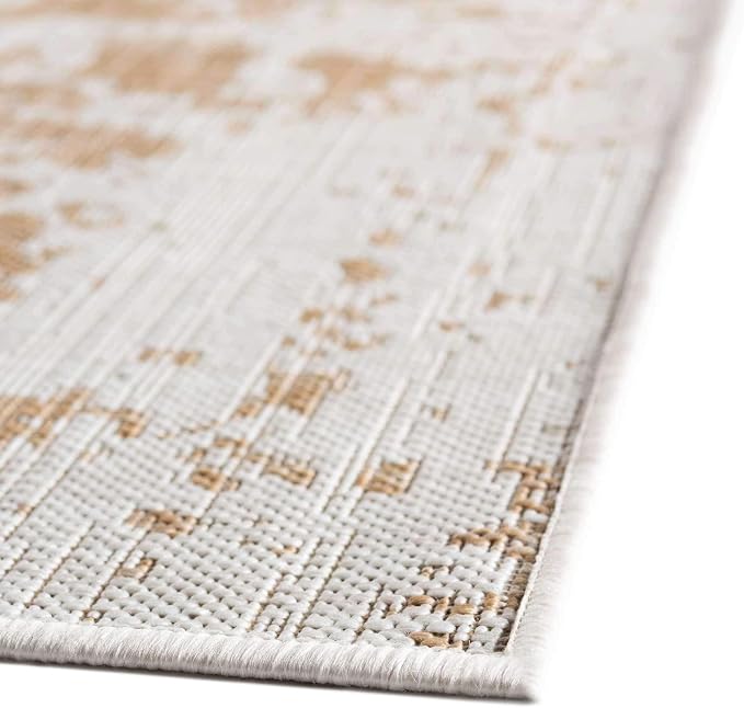 Unique Loom Outdoor Collection Area Rug - Dubai (4' 1" x 6' 1" Rectangle, Beige/ Brown)