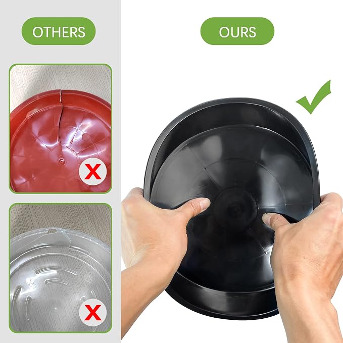 OUPSAUI 5 Pack 4 10 12 14 16 18 20 22 Inch Plant Saucer, Plant Trays for Pots, Large Plastic Plant Saucers for Indoors, No Holes Planter Drip Tray (10 inch)