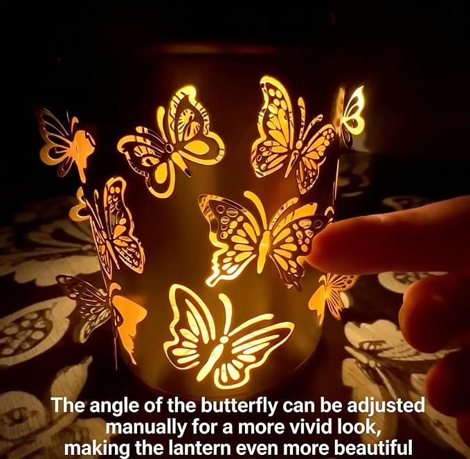 Edenseelake Butterfly Solar Lanterns Outdoor Waterproof, Mothers Day Garden Decor Gifts for Mom, Women, Grandma, Outdoor Hanging Lantern for Patio, Porch, Yard, Pathway