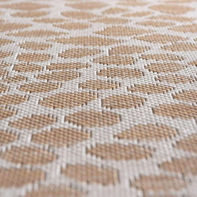 Unique Loom Outdoor Collection Area Rug - Cape Town (4' 1' x 6' 1' Rectangle, Dark Beige/ Ivory)