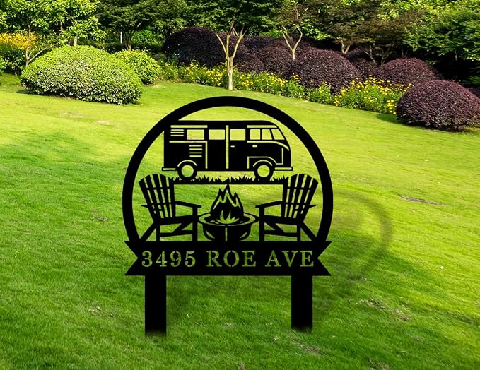 Personalized Camper Signs, Custom Camper Yard Sign, Hanging Camping Sign, Camper Metal Decor, RV Decor, Custom Campground Sign, Campground Present, Dad's Present