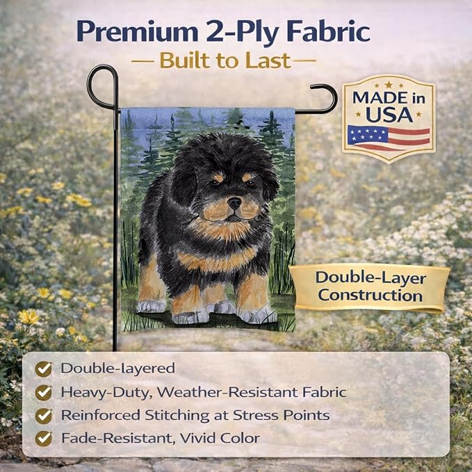Caroline's Treasures SS8031GF Tibetan Mastiff Garden Flag Mailbox Flag Decorative Yard Flag Banner Outside Patio Artwork Yard Flower Beds, Garden Size, Multicolor