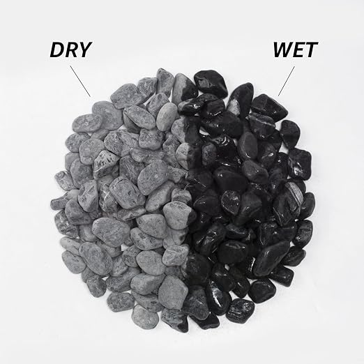 LOIOOJ Black Natural River Rocks, 1-1.7 Inch Decorative Stones for Plants, Garden, and Landscaping – 10LB, Ideal for Walkways, Vases, Crafting, Home Decor, and Outdoor Landscaping