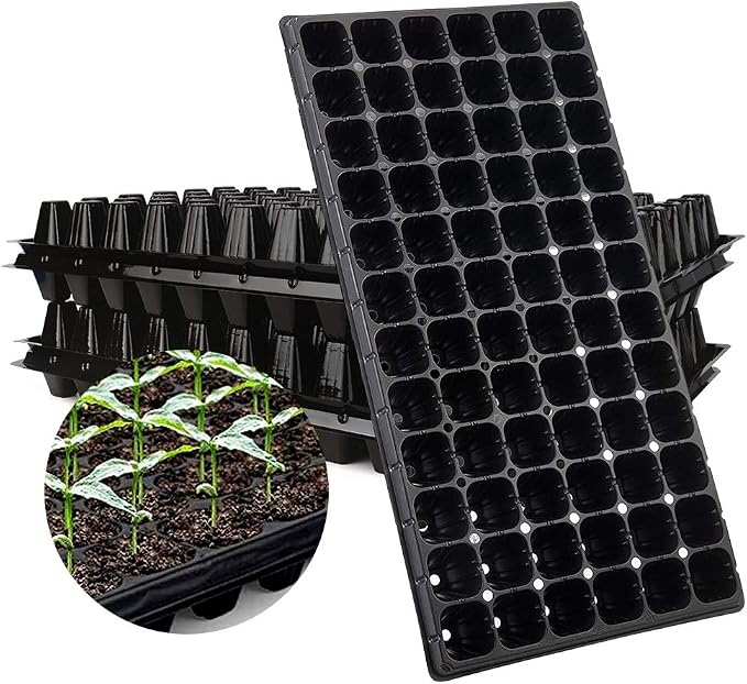 10-Pack Seed Starter Kit,72 Cell Seedling Tray Cell Seed Trays for Flat Trays Germination,Plastic Tray Nursery Pots Mini Propagator Plant Grow Kit Plug Tray Starting Trays for Seedling Germination