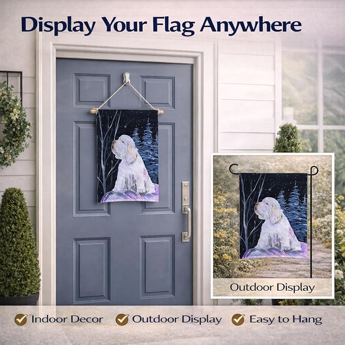 Caroline's Treasures SS8346GF Clumber Spaniel Garden Flag Mailbox Flag Decorative Yard Flag Banner Outside Patio Artwork Yard Flower Beds, Garden Size, Multicolor