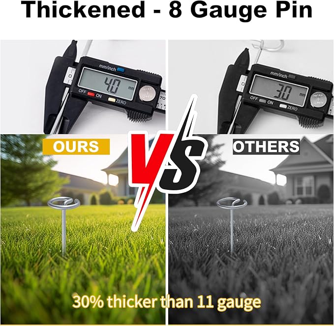 100 Pack Landscape Staples 8 Gauge 6 Inch Galvanized Garden Stakes SOD Pins Yard Lawn Spikes for Plant Cover, Tent, Weed Barrier Fabric, Turf, Inflatable and Outdoor Decorationlandscape Fabric Stakes