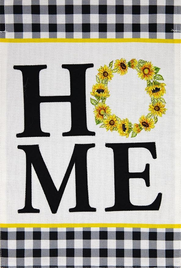 Sunflower Wreath Fall Burlap House Flag 28" x 40" Briarwood Lane