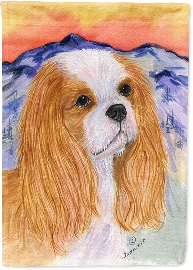 Caroline's Treasures SS8164GF Cavalier Spaniel Garden Flag Mailbox Flag Decorative Yard Flag Banner Outside Patio Artwork Yard Flower Beds, Garden Size, Multicolor