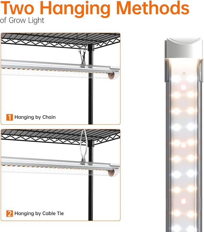 Bstrip Plant Shelf with Grow Light, 5 Tier Large Tall Plant Stand with 3FT T8 120W Grow Light for Indoor Plants, Full Spectrum LED Plant Light with Wheel for Seedling, (47.2" Lx17.8 Wx71 H)