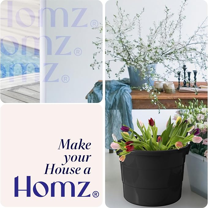 HOMZ 2-Pack Utility Tub, Large Plastic Storage Bucket with Rope Handles, 17 Gallon, Black - Portable Indoor and Outdoor Buckets for Kitchen, Laundry, Garden, Bathroom, and Garage Organization