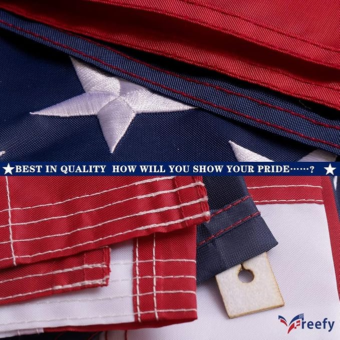 American Flag 2 x3 Ft Pole Sleeve Banner Style-Embroidered Stars,Sewn Stripes,Heavy Duty Durable Nylon USA US Outdoor Indoor Flags (Pole NOT Included)