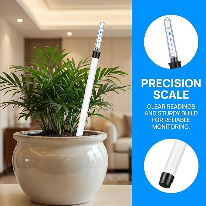 DOITOOL 4 Pcs Plant Water Level Indicator, Indoor Moisture Meter Planter Flower Pot Gauge, Visual Buoy Display Houseplant Soil Water Shortage Reminder, 14 Inches