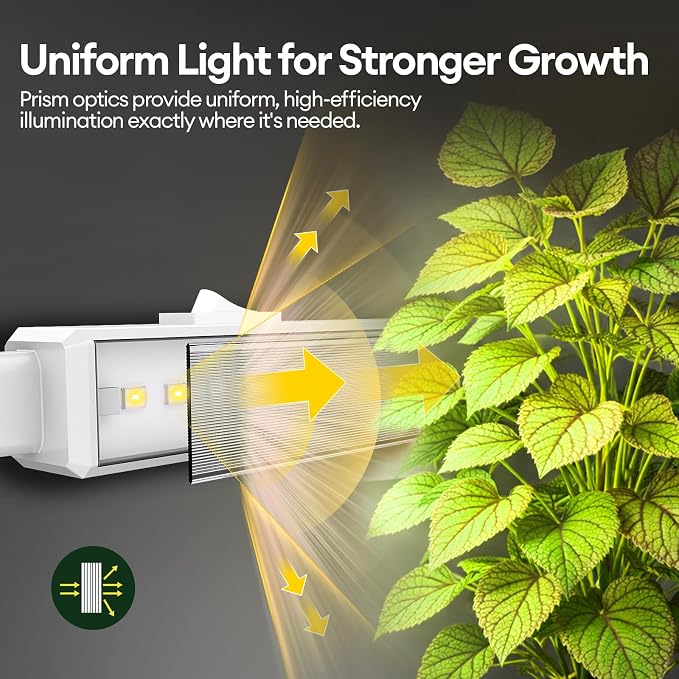 Maygrove Grow Lights for Indoor Plants, Sunlike Full Spectrum 5000K 2FT LED Growing Lamp 60W (4 x 15W), T5 Grow Light Strip for Seed Starting, Vegetables, Linkable, White, 4-Pack