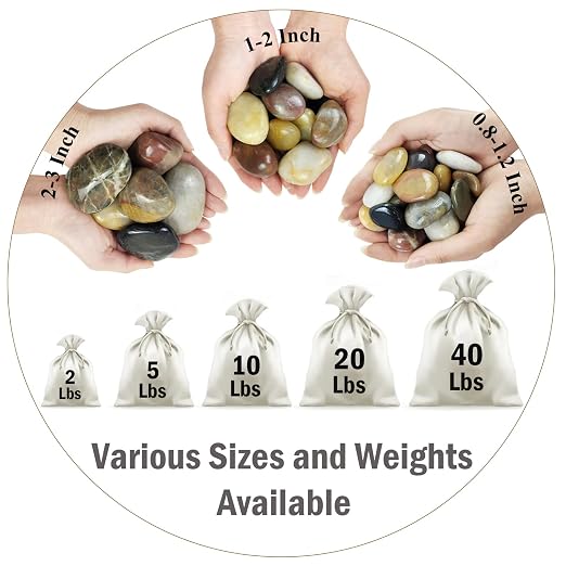 FANTIAN 5 lbs Large River Rocks for Plants, 2-3 inch Polished Pebbles for Indoor Plants, Decorative River Stones for Planters Vase Aquarium and Outdoor Garden Landscaping Rocks
